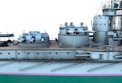 CK27-Partial Ship-Port Side-Turrets I and II close